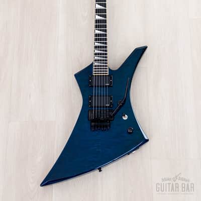 2001 Jackson Stars Japan Pride Kelly J.P. KE/E-230 Trans Blue Quilt Top w/ EMG, Floyd Rose, Case & Tags image 2