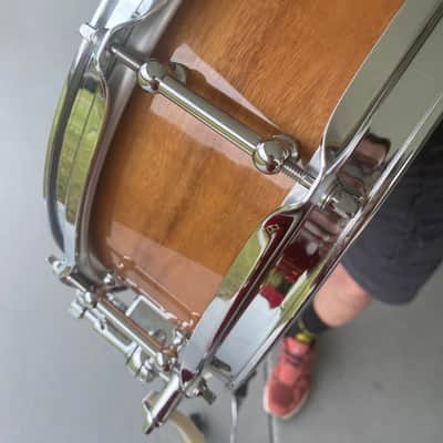 Dunnett/Stanton Moore Spirit of New Orleans snare drum Acacia 14 X 4.5 Unique hardware/adjustable Air vent and Throw-Off image 7