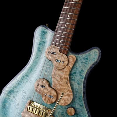 Jersey Girl Homemade Guitars Tapa-Verblet - 2025 - Holographic Blue - 25+ Year Old Carved-Maple Top. NEW, (Authorized Dealer) image 3