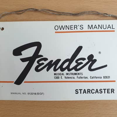 [Vintage] Fender Starcaster Owner's Manual 1976 (#2) image 1