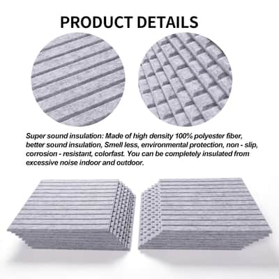 16 Pcs Pro Grade Soundproof Wall Panels,Acoustic Panels,Premium Sound Panels,Better Than Foam,Wedge Design,With Adhesive On Back,For Acoustical Treatments/Professional Studio,12×12×0.4 In(Light Grey) image 3