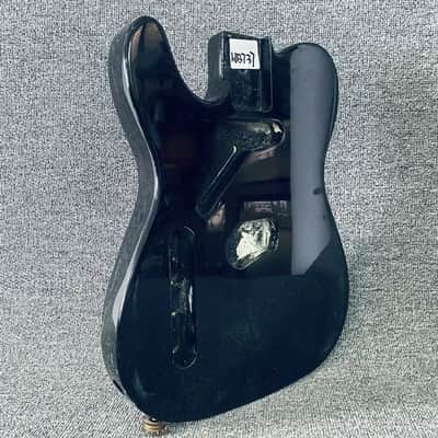 Black Left Handed Guitar Telecaster Tele Style Basswood Body image 4