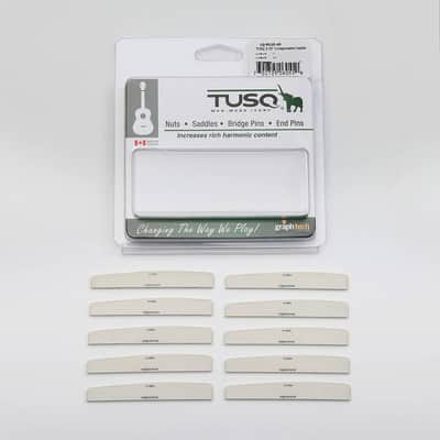 Graphtech TUSQ LQ-9110-10 10-pack compensated acoustic guitar saddles, 2.6mm thi image 4