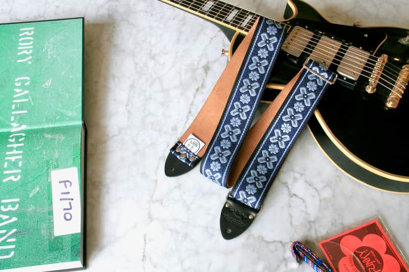 Vintage 60s Indigo 'Greenwich' Hippie Guitar Strap Replica image 1