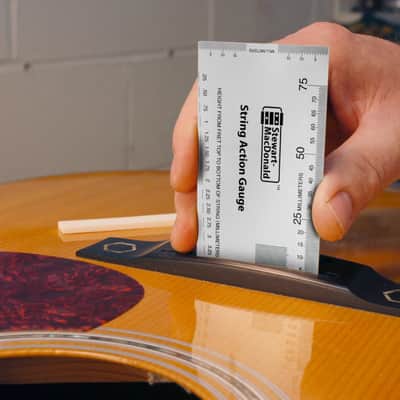 StewMac String Action Gauge And Ruler, Metric, Stainless Steel - Designed by StewMac, The Original measuring tool for acoustic and electric guitar, and bass setup image 4
