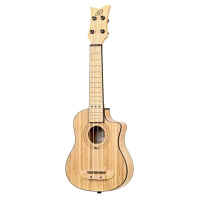 Ortega RUNAB-SO Bamboo Series Solid Bamboo Top & Neck 4-String Soprano Acoustic-Electric Ukulele w/Gig Bag image 6