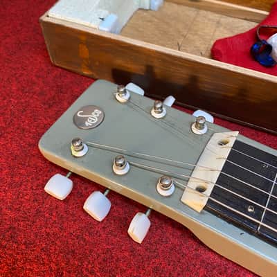 Vintage Teisco model 7 lap steel guitar set with homemade case image 8