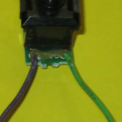 lightly used Boss ON / OFF Foot Switch - black hard plastic on very small green circuit board + green & purple wires for Boss compact size pedals (works fine) came off of a lightly used 2010 SYB5 pedal (NO pedal included / NO other items included) image 6