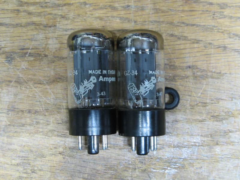 Closely Matched Pair Amperex Bugle Boy GZ34/5AR4 1962