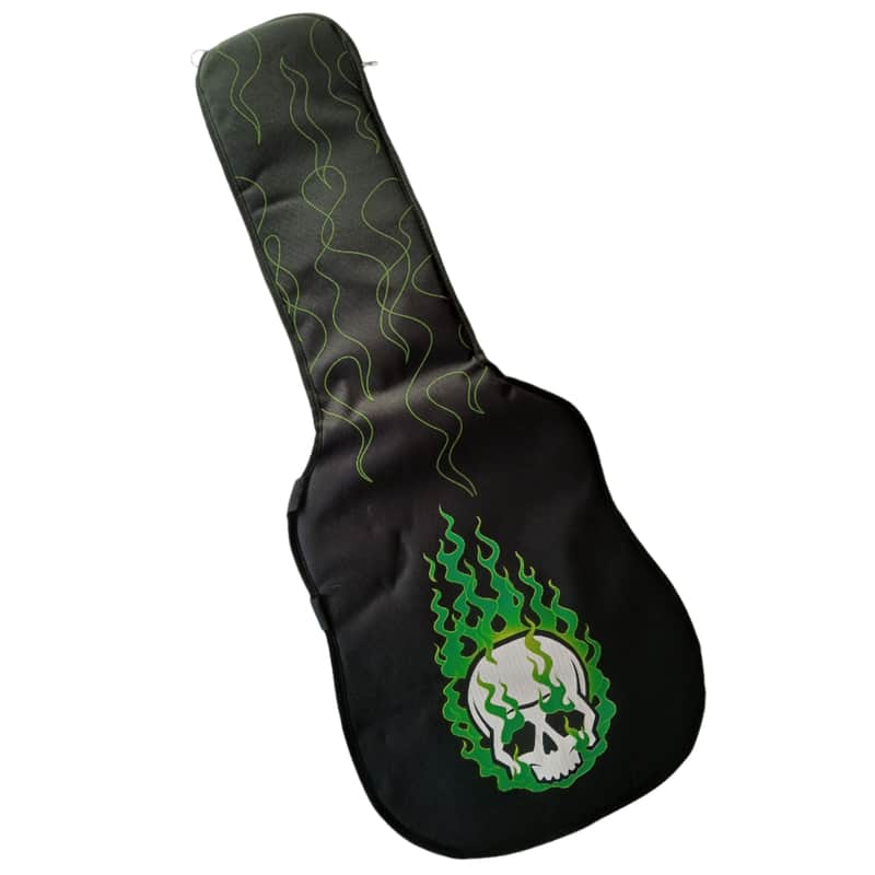 Electric Guitar Gig Bag Case Skull & Flames Radioactive Death Motif image 1