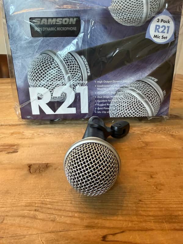 Samson R21 Cardioid Dynamic Vocal/Presentation Microphone (3 Pack) 2010s - Black image 1