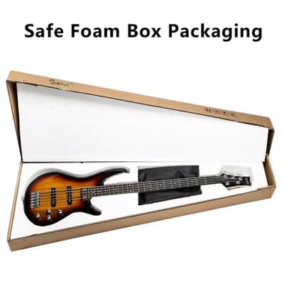 GIB 5-String Electric Bass Guitar – Full Size, Right-Handed, Sunset Finish w/ Gig Bag & Accessories image 3