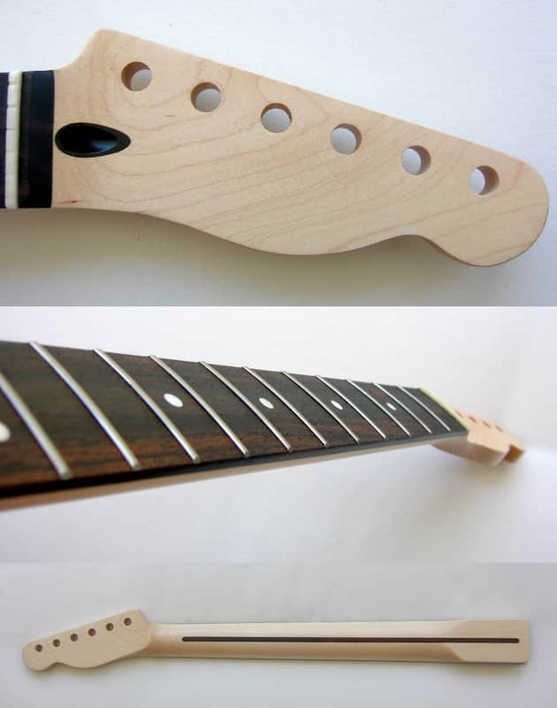 TELECASTER Neck-1 11/16ths (43mm) Nut Width/ Natural / 22 Med Jumbo Frets /Rosewood Insert, w/Warmoth Bone Nut (fits Fender TELE image 1