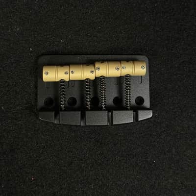 AlBridge Parts  F419QB 4-String Quick Release Bridge For Jazz Bass Or Precision Electric Bass Guitars Black (F419QB) image 1