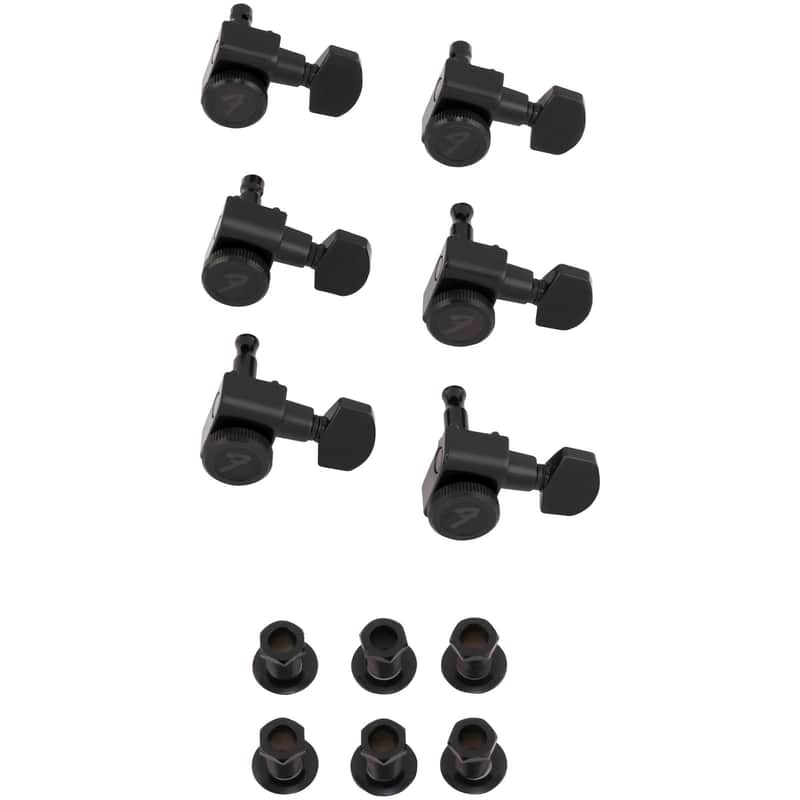 Fender Locking Stratocaster / Telecaster Staggered Tuning Machines (Black) (6) image 1