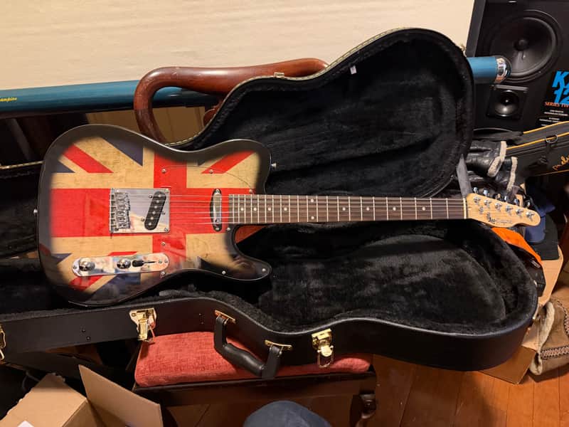 Leo Jaymz T style electric guitar - Flag graphic image 1