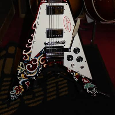 GIBSON CUSTOM SHOP FLYING V HENDRIX 2006 - Black/Paisley Painted image 5