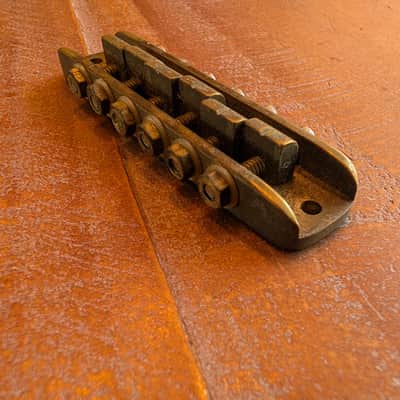 Stars Guitars Alembic Tune-O-Matic Guitar Bridge BRANDED 1970s Brass image 7