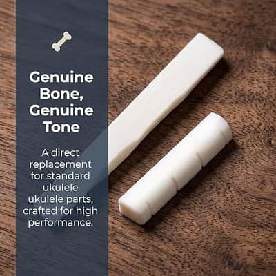 Ukulele Real Bone 53mm Bridge Saddle & 35mm Nut for 4 String Ukulele-Regular image 2