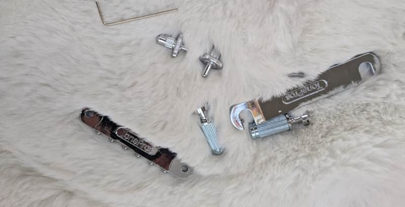TonePros Metric Locking Tune-o-matic/Tailpiece Set (large posts) Chrome image 1
