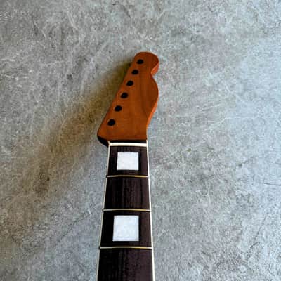 Tele Roasted Rosewood Fretboard Neck  21 Fret Pearl Block Inlays Satin Finish image 6