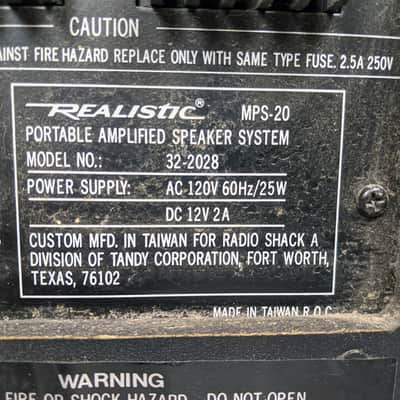 Radio Shack - Realistic MPS-20 Portable Amplified Speaker System - Black image 10