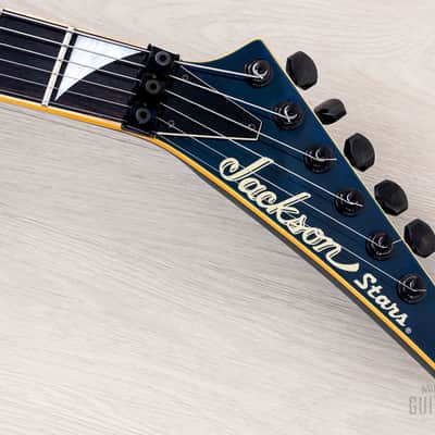 2001 Jackson Stars Japan Pride Kelly J.P. KE/E-230 Trans Blue Quilt Top w/ EMG, Floyd Rose, Case & Tags image 4