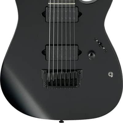 Ibanez RGIXL7-BKF Iron Label RG Electric Guitar 7-String - Black Flat image 1