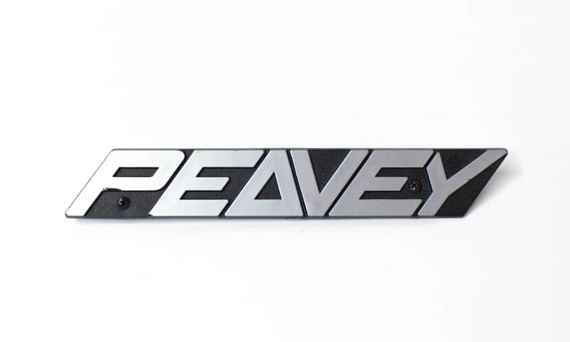 Peavey Speakers Plastic Logo New Style Badge with Screws - Silver image 1