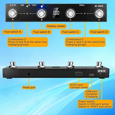 M-VAVE Chocolate Plus Wireless Midi Controller Programmable Wireless Midi Controller 4 Buttons Portable Rechargeable MIDI Foot Controller (Price includes the import duty for US buyer) image 3