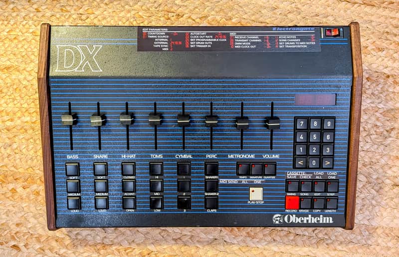 Oberheim DX 1982 — Fully Serviced, Electrongate MIDI & RAM Upgrade (No Battery Needed) - Blue with Wood Sides image 1