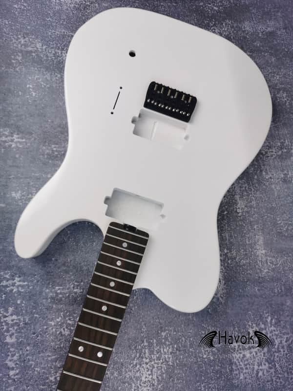 Guitar Kit Mahogany Body Mahogany Tl Neck Hardware, White metallic Guitar, Hight Quality Electric Guitar Kit, Neck, Build Your Own DIY image 1