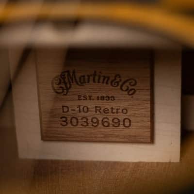 Martin D-10 E Retro Dreadnought Electric/Acoustic Guitar - Spruce with Gig Bag image 14