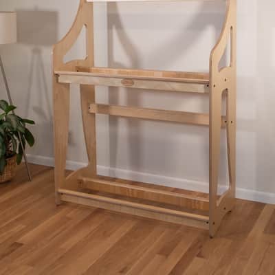 "Case Place" double level storage rack for acoustic, electric, bass, and other instrument cases NATURAL image 2