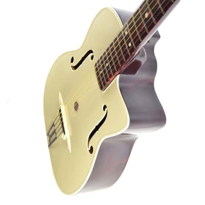 Vintage 1950s Maccaferri G30 Decorated Archtop Plastic Guitar w Original Box + Goodies image 7