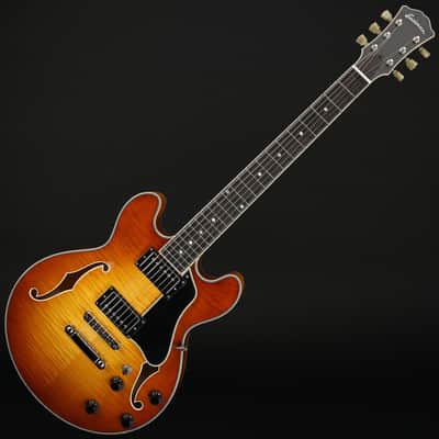 Eastman T484-GB 14" Thinline, Seymour Duncan Pickups in Goldburst with Case #P2401370 imagen 3