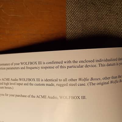 ACME AUDIO WOLFBOX MOTOWN DI DIRECT BOX w/ORIGINAL TRANSFORMER LAST ONE. EVER. image 11