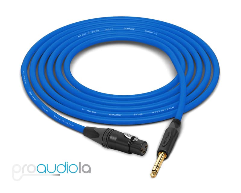 Canare Quad Cable L-4E6S | Neutrik Gold XLR-F to 1/4" TRS | Blue 40 Feet | 40 Ft. | 40' image 1