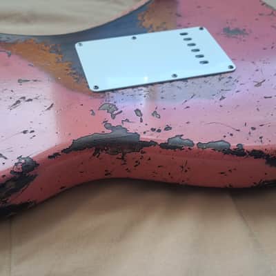 Fender Custom Shop '65 Stratocaster Super Heavy Relic Tahitian Coral Over Sunburst image 14