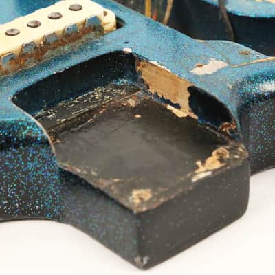 1962 Fender Jaguar - Original Custom Order Blue Sparkle... with BLACK back and pickguard! image 8