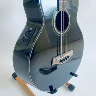 Ibanez AEB-10BBE-BK 4 String Acoustic Bass in Black, Spruce Top, Mahogany Body image 8