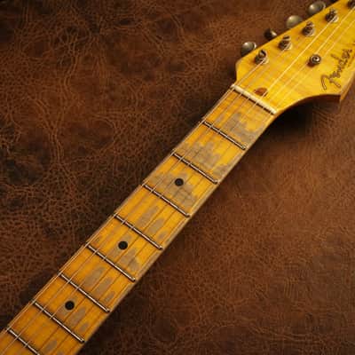 Fender Custom Shop 1954 Stratocaster Heavy Relic in Aged Desert Tan over 2-tone Sunburst image 6