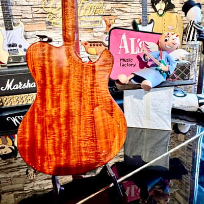 Nik Huber DOLPHIN CUSTOM LEFTY Super Flame Top Curly Mahogany  BRAZILIAN ROSEWOOD ( 2010) image 5