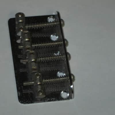 used lightly relic'd Fender Mexican P Bass Vintage Style BRIDGE full assembly Chrome (from 1994) also included is a used set of D'Addario bass strings image 13