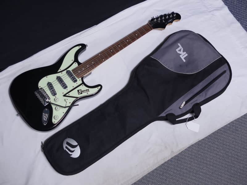 Burns London Cobra electric guitar in black - tremolo - used - w/ Gig Bag image 1