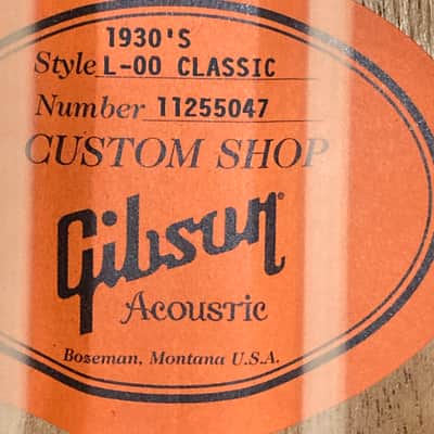2015 Gibson Custom Shop 1930's L-00 Classic - Ebony | Reverb