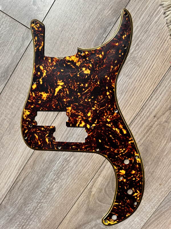 62 Fender Precision Pickguard  60 thru 71 Relic Aged  Brown / Orange Fire Tortoise USA RI image 1