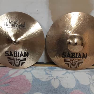 Sabian 14" HH Hand Hammered Fusion Hi-Hat Cymbals (Pair) 1992 - 2015 - Natural image 1
