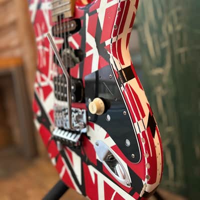 2026 EVH Frankenstein Frankie Strip Series Red and Black Relic Electric Guitar image 17