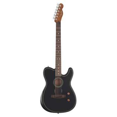 Used Fender Acoustasonic Telecaster Acoustic-Electric Guitar - Black image 2